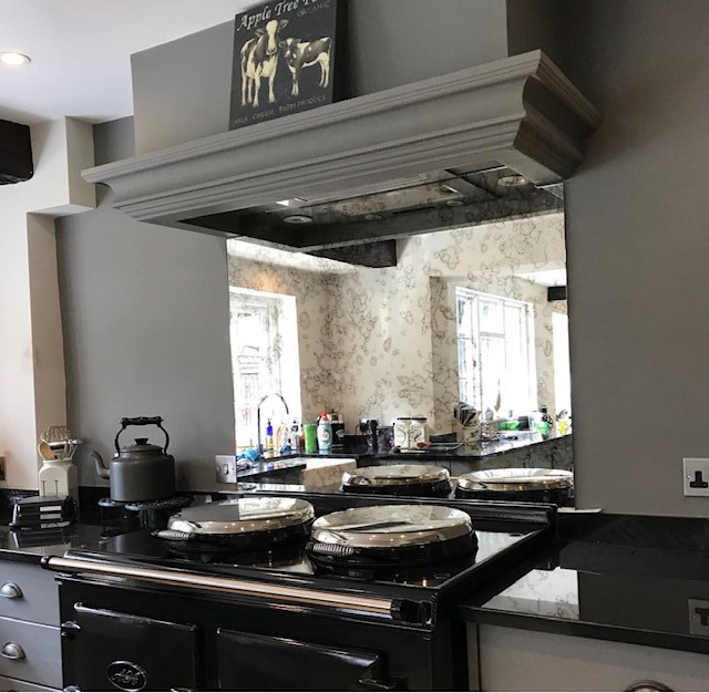 Black Antique Splashback - South London Glass Black Antique Splashback - Osborn Glass