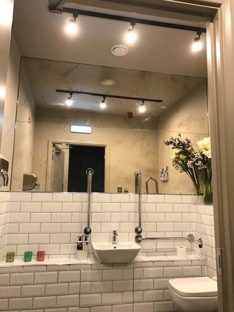 Antique Bathroom Mirror - South London Glass Silver PDY Antique - Osborn Glass